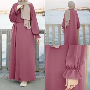 Stylish Pinkish Plain Abaya